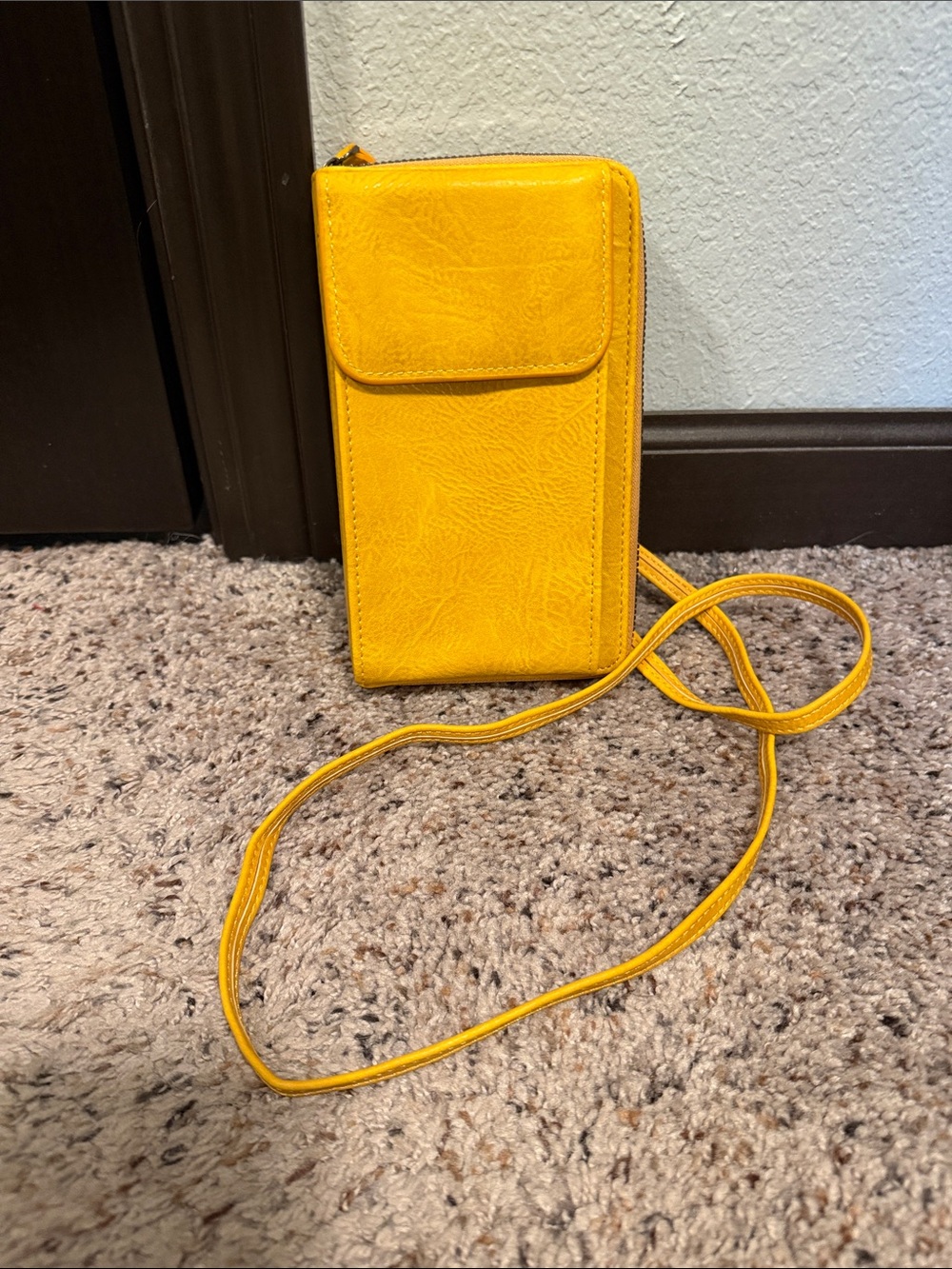 Source Unknown Mustard Yellow Crossbody Phone Pouch